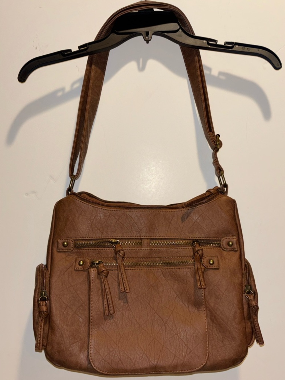 Bueno Brown Faux-Leather Shoulder Bag
